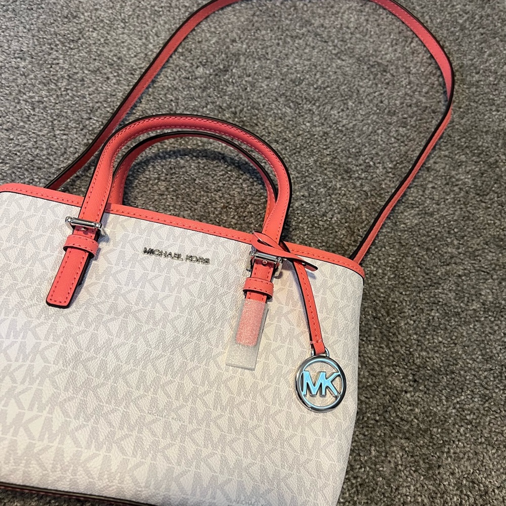 Michael Kors White and Pink Women's Bag